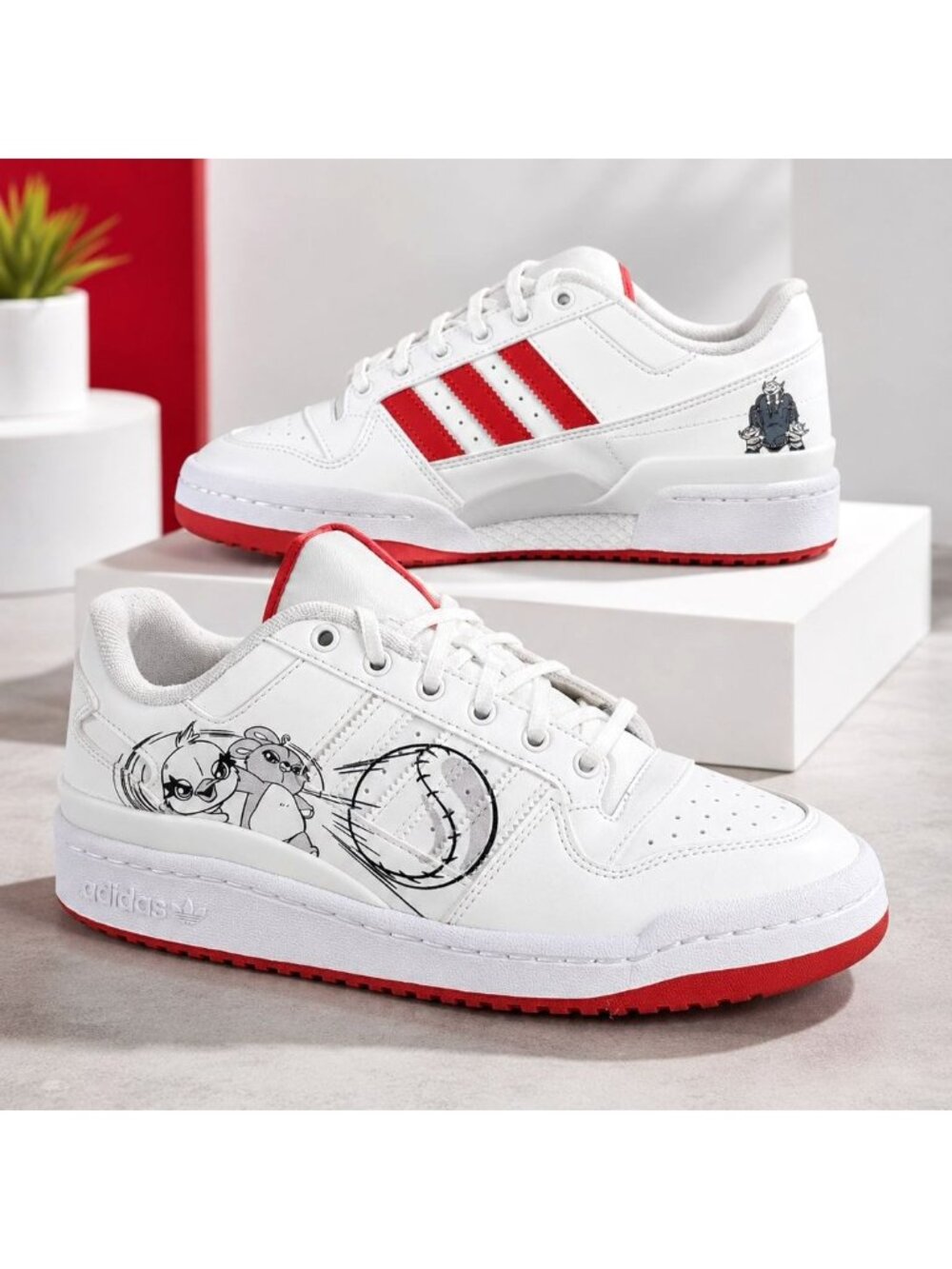 Adidas x Disney Pixar Forum Low - Lotso & Friends White Red GX0991 Mens Size 8